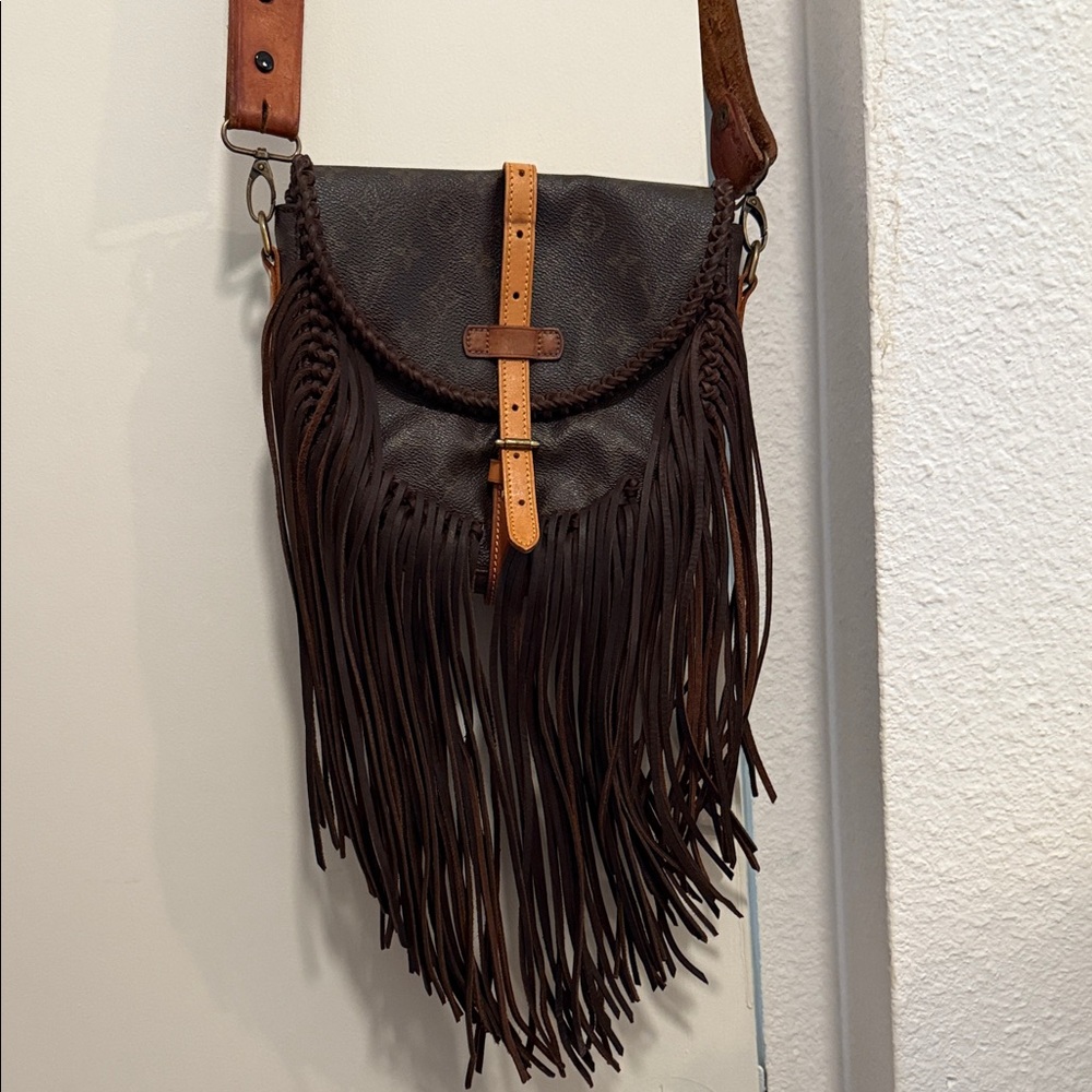 LV Fringe Leather Crossbody Bag